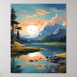 Natuur van landschapsschilderkunst poster