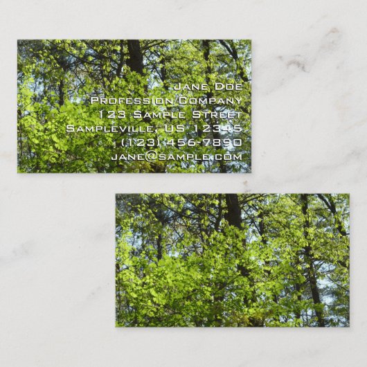 Natuur van lentemaple visitekaartje (Voorkant / Achterkant)