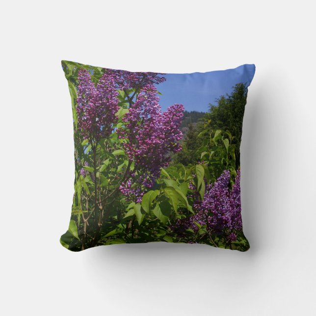  Natuur van Lila bloemen Kussen (Voorkant)