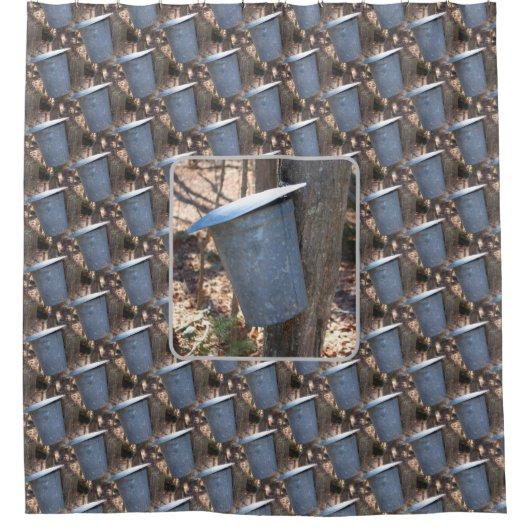 Natuur van Maple Syrup Sap Bucket Douchegordijn (Voorkant)