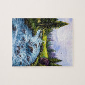 Natuur van moeder met groene bomen en rivier legpuzzel (Horizontaal)