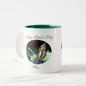 Natuur van moederdag-vlinder tweekleurige koffiemok (Voorkant links)