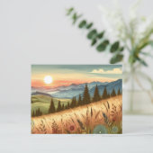 Natuur van Mountain Forest Hills Country Boho Briefkaart (Staand voorkant)