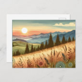 Natuur van Mountain Forest Hills Country Boho Briefkaart (Voorkant / Achterkant)