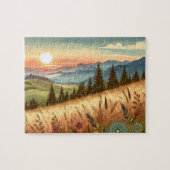 Natuur van Mountain Forest Hills Country Boho Legpuzzel (Horizontaal)