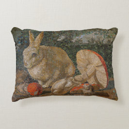 Natuur van mozaïekkonijn en paddenstoel  accent kussen