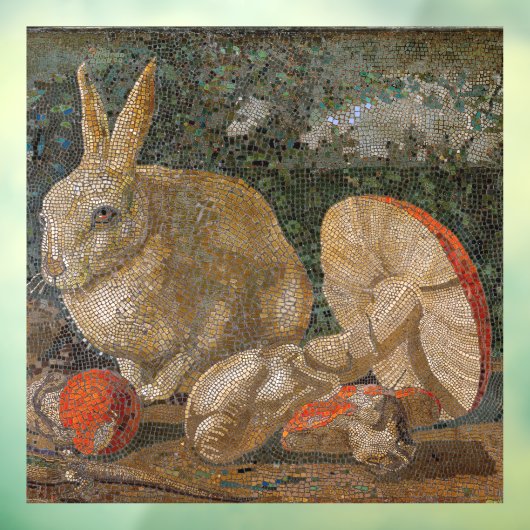 Natuur van mozaïekkonijn en paddenstoel  raamsticker (Vel 3)