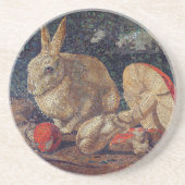 Natuur van mozaïekkonijn en paddenstoel  zandsteen onderzetter (Voorkant)