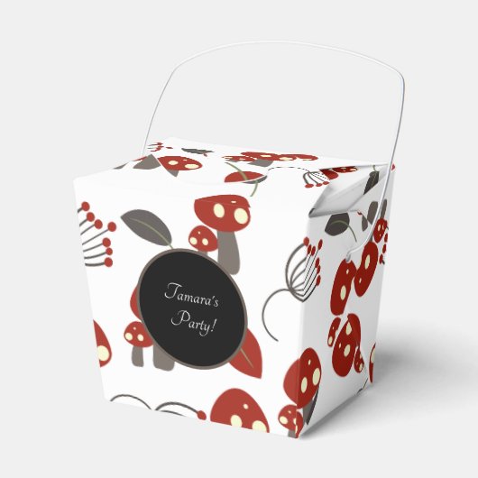 Natuur van paddenstoel Groenery Birthday Party Bedankdoosjes (Voorkant Zijde)