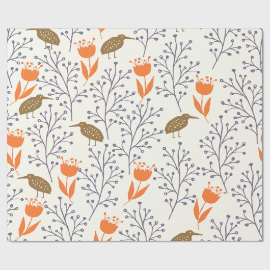 Natuur van Plant van vogels Verpakkingspapier Cadeaupapier (Vlak)