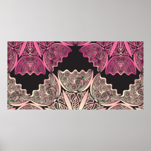 Natuur van prachtige bloemen achtergrond Vintag Poster