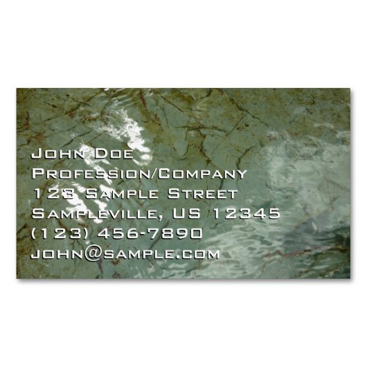 Natuur van Rock Slab met waterdekking Magnetisch Visitekaartje (Voorkant)