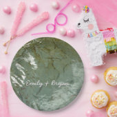 Natuur van Rock Slab met waterdekking Papieren Bordje (Feest)