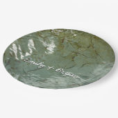 Natuur van Rock Slab met waterdekking Papieren Bordje (Gekanteld)