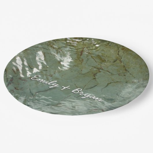 Natuur van Rock Slab met waterdekking Papieren Bordje (Gekanteld)