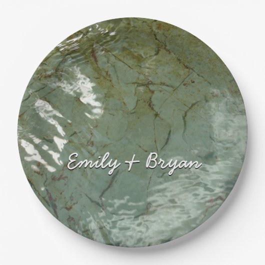 Natuur van Rock Slab met waterdekking Papieren Bordje (Voorkant)