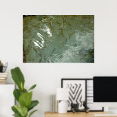 Natuur van Rock Slab met waterdekking Poster (Thuiskantoor)