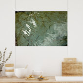 Natuur van Rock Slab met waterdekking Poster (Keuken)