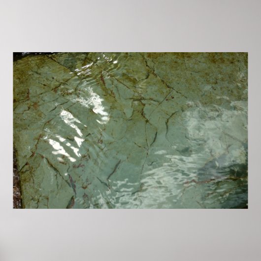 Natuur van Rock Slab met waterdekking Poster (Voorkant)