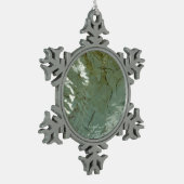 Natuur van Rock Slab met waterdekking Tin Sneeuwvlok Ornament (Links)