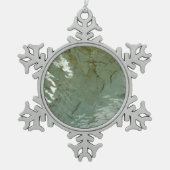 Natuur van Rock Slab met waterdekking Tin Sneeuwvlok Ornament (Voorkant)