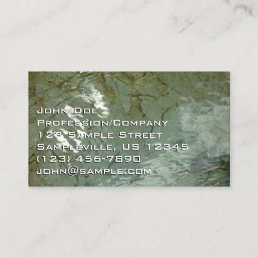 Natuur van Rock Slab met waterdekking Visitekaartje (Voorkant)