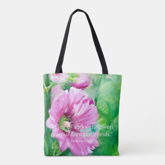 Natuur van roze Floral Tote Bag (Achterkant)