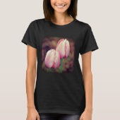 Natuur van roze tulpen regendruppels t-shirt (Voorkant)