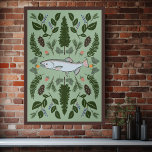 Natuur van Salmon PNW Fir Ferns Berries Forest Fag Poster<br><div class="desc">Ik hoop dat je dit ontwerp leuk vindt. U kunt de kleuren altijd wijzigen of uw eigen tekst toevoegen. Laat me weten of je iets wilt dat aangepast is. Als je het koopt, bedankt! Ben zeker om een foto op Instagram van het in actie te delen en me te labels...</div>
