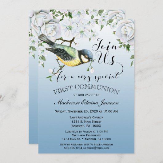 Natuur van vogels Eerste Communautaire Uitnodiging (Voorkant / Achterkant)