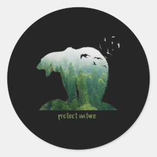 Natuur van vrouwen milieubescherming ronde sticker