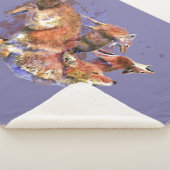 Natuur van Waterverf van dieren in het wild Sherpa Deken (3/4)