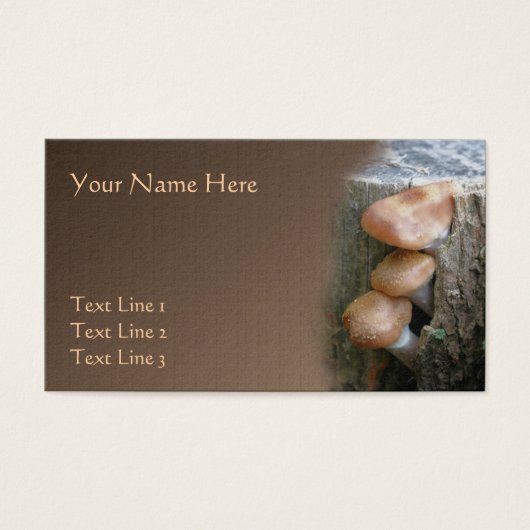 Natuur van wilde bruine paddenstoelen pellen visitekaartjes (Voorkant)