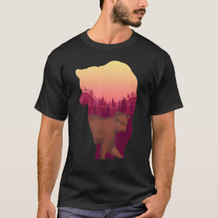 Natuur van wilde dieren Bosbomen Bruin Beer T-shirt