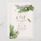 Natuur verjaardagsuitnodiging template bloemen uit kaart (Voorkant / Achterkant)