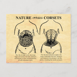 Natuur versus corsets briefkaart