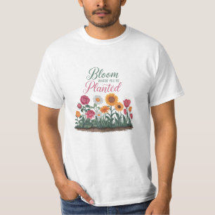 Natuur vieren met bloeiende Design T-shirt