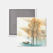 Natuur Village Painting Magneet (Voorkant / Achterkant)