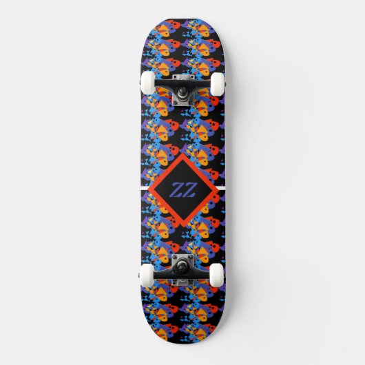 Natuur vismonogram personaliseren Persoonlijk Skateboard (Voorkant)