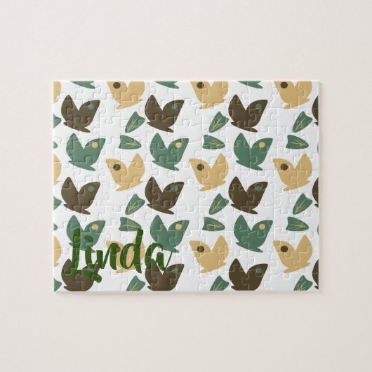 Natuur Vlinder en Bloemengroen Legpuzzel (Horizontaal)