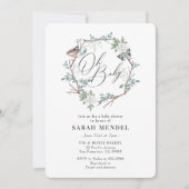 Natuur vlindervleugel, schaars Baby shower Kaart (Voorkant)