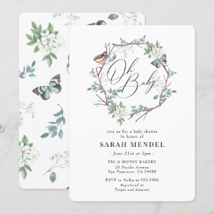 Natuur vlindervleugel, schaars Baby shower Kaart