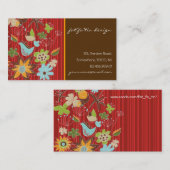 Natuur vogelbloemen van roodbaars visitekaartje (Voorkant / Achterkant)