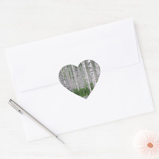 Natuur vogelbomen hart sticker (Envelop)