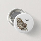 Natuur vogelpest bij Waterverf Ronde Button 3,2 Cm (Voorkant /achterkant)