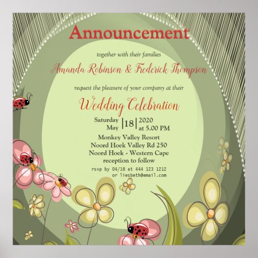 Natuur voor afspelen: bloemen en ladybird poster (Voorkant)