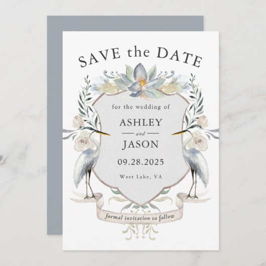 Natuur voor bruiloft geïnspireerd opslagdatum save the date (Voorkant / Achterkant)