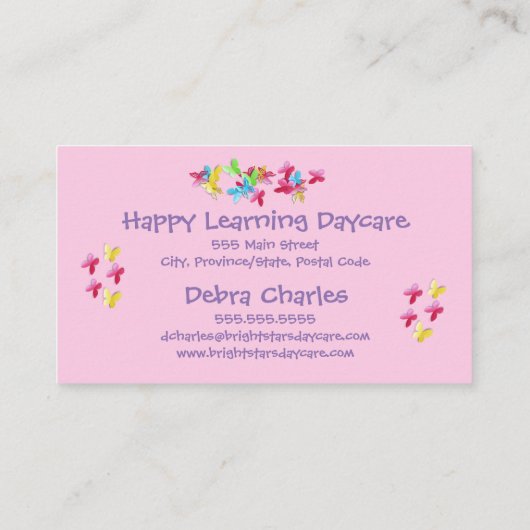 Natuur voor dagkinderen visitekaartje (Achterkant)