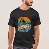 Natuur voor de visserij op forelvliegen in berggeb t-shirt (Voorkant)