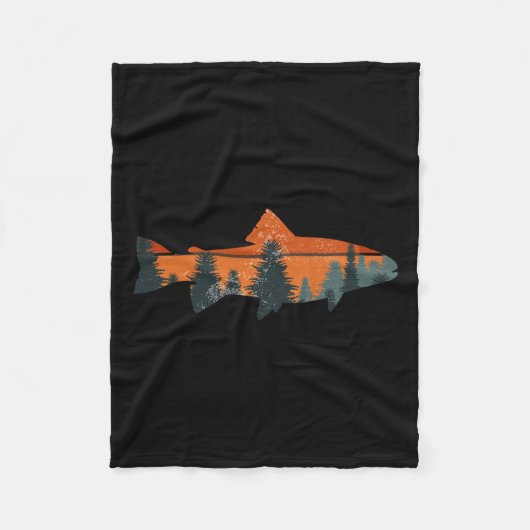 Natuur voor forelvisserij buitenshuis fleece deken (Voorkant)